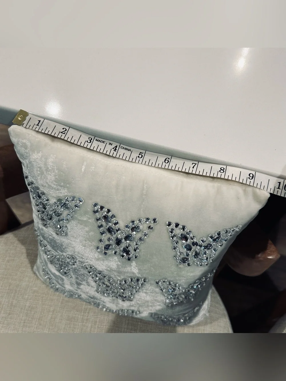 Pottery Barn Kids Monique Lhuillier Velvet Crystal Butterfly Decorative Pillow